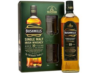 BUSHMILLS 10Y Irish wh. 40% 0,7 l+2pohárre