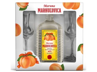 OH Marhuľovica Maruna 45% 0,7 l kazeta+2 poháre