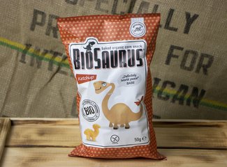 Kukuričné chrumky s kečupom Biosaurus