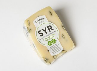 Zrejúci polotučný polotvrdý syr s tekvicovými jadierkami