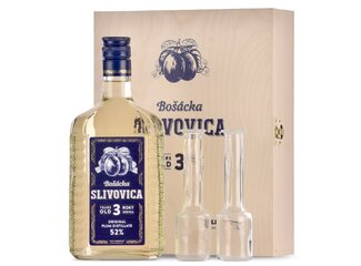 OH Slivovica Bošácka 3-ročná 52% 0.7 l drev.kaz.+2 pijačky