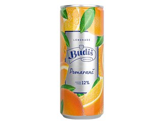 Budiš pomaranč 10% limonáda 0.33 l plech ZALOHA