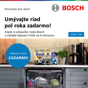 Kapsuly do umývačky riadu Bosch na 6 mesiacov zadarmo