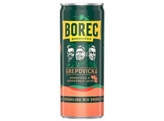 Borovička BOREC Grepovička 6% 0,25l plech Z