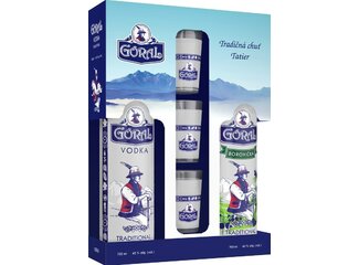 GAS Goral Vodka+Borovička 40% 0.7 l + 3poháre