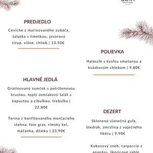 Vianočné MENU v kaštieli vo Voderadoch