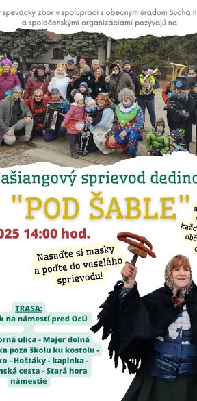 Fašiangový sprievod "Pod šable" - Suchá nad Parnou