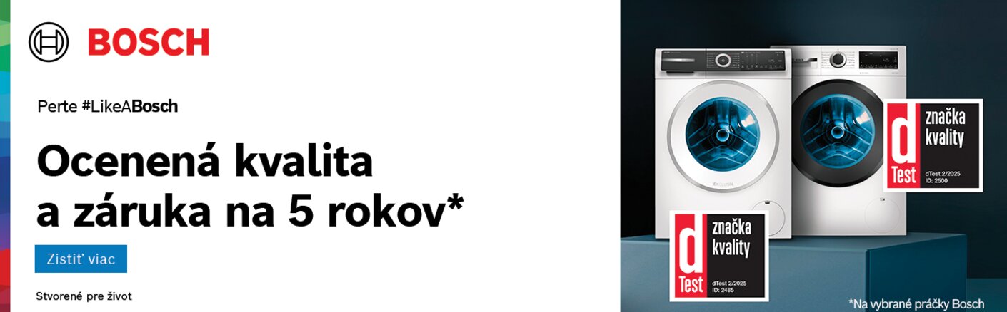 5-ročná záruka na vybrané práčky Bosch