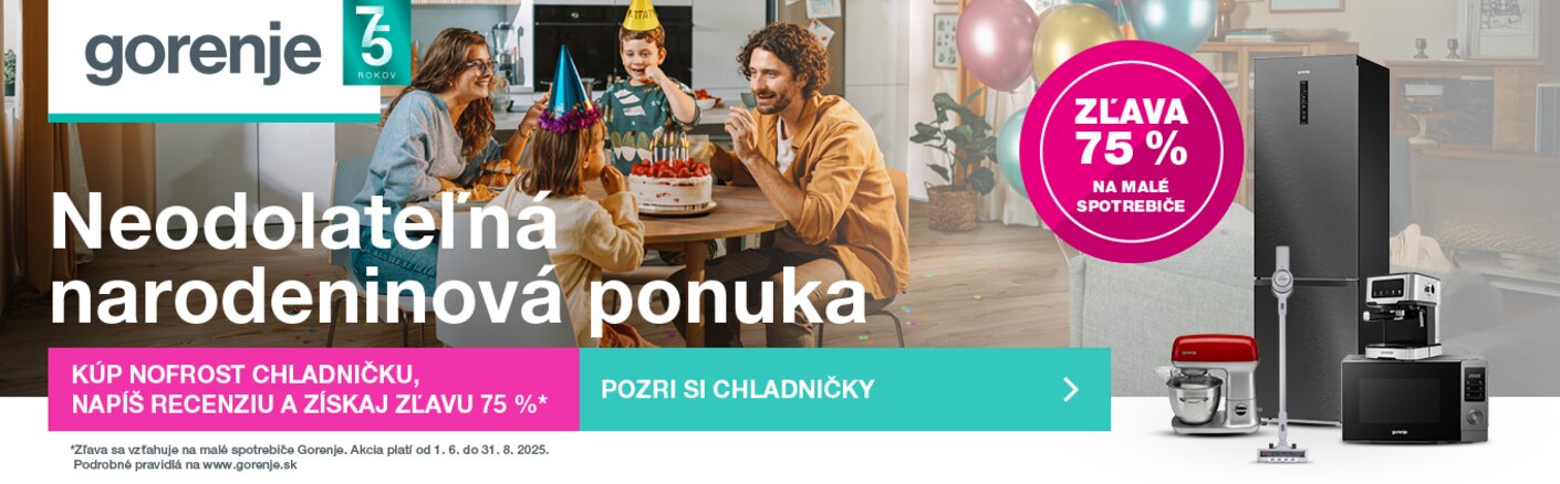 Získaj zľavu 75% na malé spotrebiče Gorenje