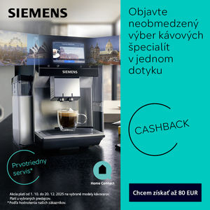 Cashback na vybrané kávovary Siemens