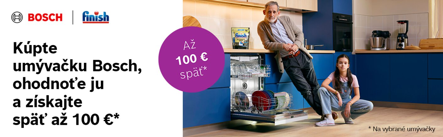 Cashback za nákup vybraných umývačiek Bosch