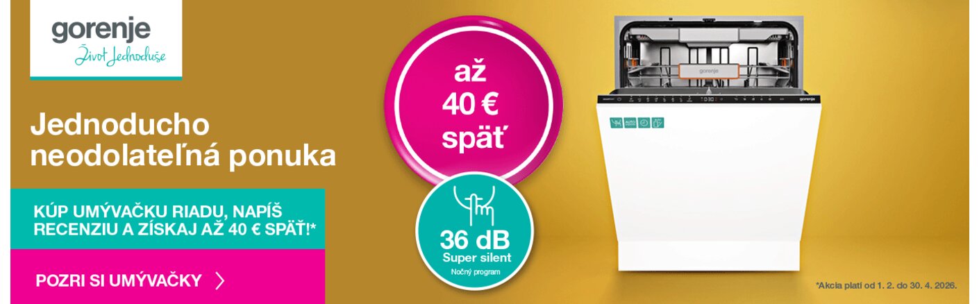 Cashback s umývačkami Gorenje