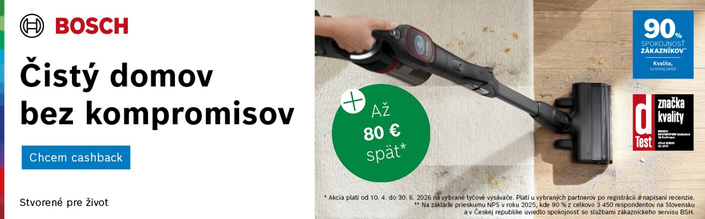 Bosch Cashback za tyčové vysávače   