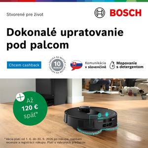 Cashback za nákup robotických vysávačov Bosch