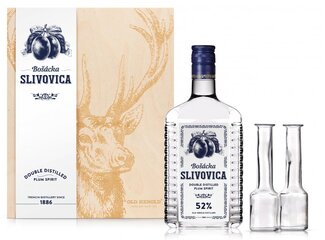 OH Slivovica Bošácka 52% 0.7 l drev.kaz.+2 pijačky JELEŇ