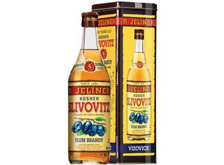 Slivovica Kosher zlatá 50% 0.7l plech Jelínek