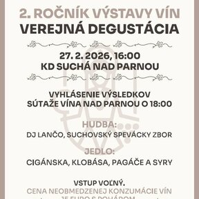 Výstava vín / degustácia - Suchá nad Parnou